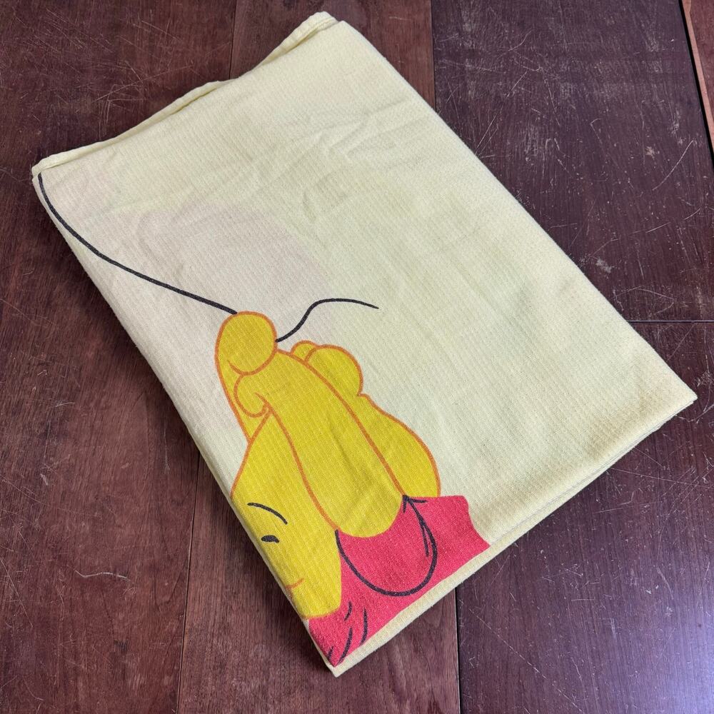 Winnie the Pooh waffle weave blanket FULL bed spread 84x60 VINTAGE Sears‎